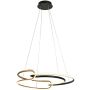 Italux Casar PND-24002-BK-GD Függőlámpa 1x40W/LED 3000K/4000K/6000K 3400lm IP20