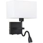 Italux NORTE WL-1122-2-BL-BM-RC-WH Fali lámpa 2x60W, 3W/E27, LED 3000K 350LM IP20