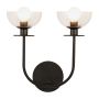 Elstead Lighting Sylvia ALM-SYLVIA-2WB-BK-CL Fali lámpa 2x40W/E14 IP20