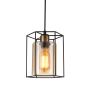 Italux KALULA PND-78901-1-BK+AMB Függőlámpa 1x40W/E27 IP20