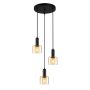 Italux SANTIA PND-65342-3A-BK+AMB Függőlámpa 3x40W/E27 IP20