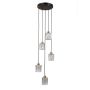 Italux Torno PND-40813-5R-BK-HBR Függőlámpa 5x40W/E14 IP20