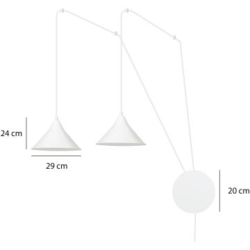 Emibig ABRAMO 159/2 Fali lámpa 2x60W/E27 IP20