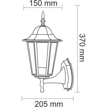 Polux LIGURIA-LT 201928 Fali lámpa 1x20W/E27 IP43