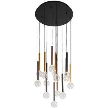 Italux Alinos PND-24019-14A-BK Függőlámpa 14x58W/LED 3000K 4410lm IP20