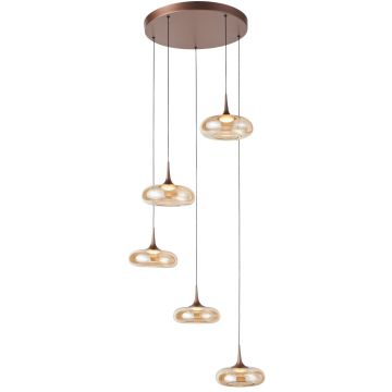 Italux Tenele PND-24028-5A-COPP Függőlámpa 5x35W/LED 3000K 1514lm IP20