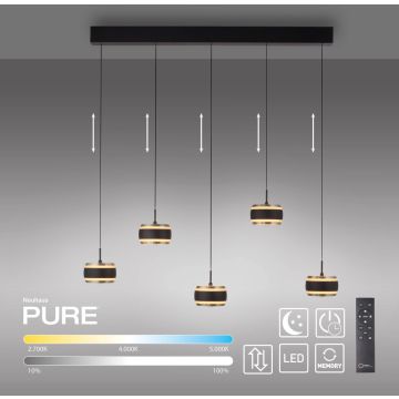 Paul Neuhaus PURE FALLING RINGS 2504-18 Függőlámpa 5x8W/LED 2200-5000k 1500lm ip20