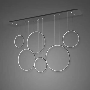 Altavola Design Ledowe okręgi LA076/P_180_in_3k_black Függőlámpa 6x130W/LED 3000K 7800lm IP44