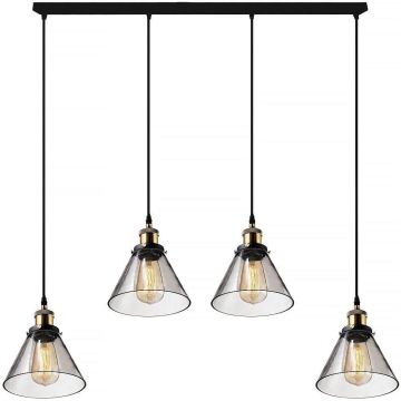 Altavola Design NEW YORK LOFT LA034/CL4_smoky Függőlámpa 4x40W/E27 IP20