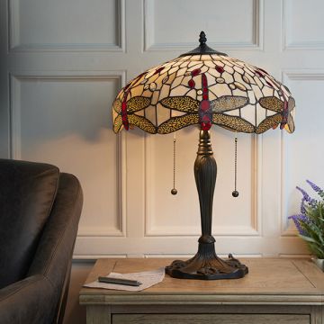 Endon DRAGONFLY BEIGE 64085 Asztali lámpa 2x60W/E27 IP20