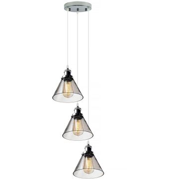 Altavola Design NEW YORK LOFT LA034/CO3_smoky_chrom Függőlámpa 3x40W/E27 IP20