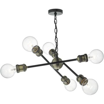Dar Lighting BRIGADE BRI0654 Függőlámpa 6x60W/E27 IP20