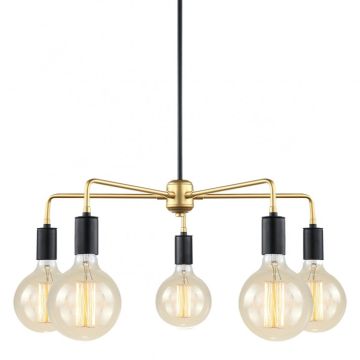 Italux MALENE MDM3386/5 BK+GD Csillár 5x40W/E27