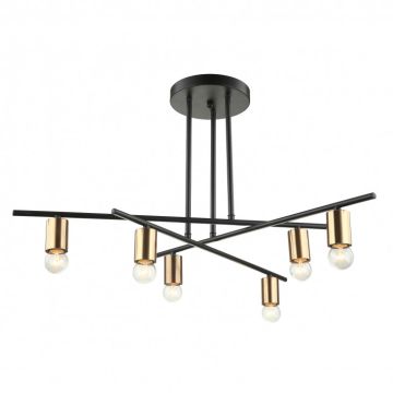 Italux NORMANI MDM3658/6 BK+BRO Csillár 6x60W/E27