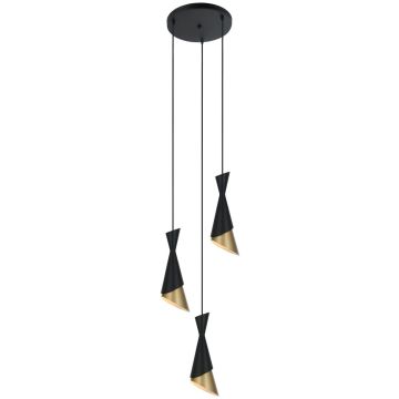 Italux MALIA PND-85949-3 BK+GD Függőlámpa 3x40W/E27 IP20