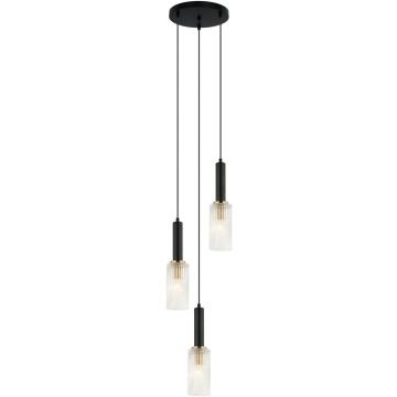 Italux PEROLA PND-43309-3 BK+BR Függőlámpa 3x40W/E14 IP20