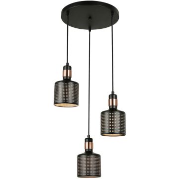 Italux RESTENZA PND-2439-3-BK Függőlámpa 3x40W/E27 IP20