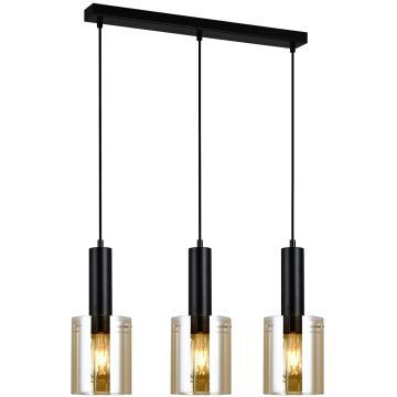 Italux SARDO PND-5581-3-BK+AMB Függőlámpa 3x40W/E27 IP20