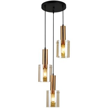 Italux SARDO PND-5581-3A-BRO+AMB Függőlámpa 3x40W/E27 IP20