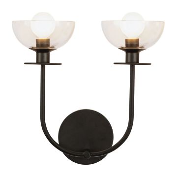 Elstead Lighting Sylvia ALM-SYLVIA-2WB-BK-CL Fali lámpa 2x40W/E14 IP20