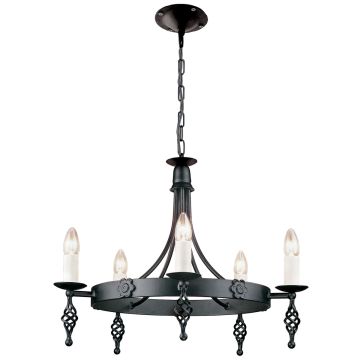 Elstead Lighting BELFRY BY5-BLACK Csillár 5x60W/E14