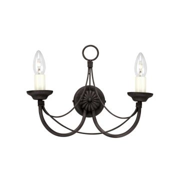 Elstead Lighting CARISBROOKE CB2-BLACK Fali lámpa 2x60W/E14