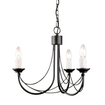 Elstead Lighting CARISBROOKE CB3-BLACK Csillár 3x60W/E14
