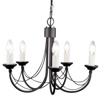 Elstead Lighting CARISBROOKE CB5-BLACK Csillár 5x60W/E14