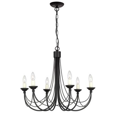 Elstead Lighting CARISBROOKE CB6-BLACK Csillár 6x60W/E14