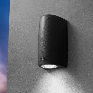 Fumagalli Marta FMG-MARTA90-BLK Fali lámpa 1x6W/GU10 4000K-2700K 366lm IP55