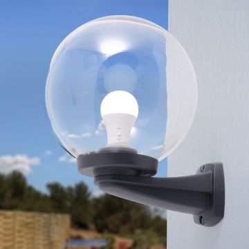 Fumagalli Nardo FMG-NARDO-GLOBE-BLK Fali lámpa 1x23W/E27 IP55