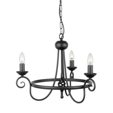 Elstead Lighting HARLECH HR3A-BLACK Csillár 3x60W/E14