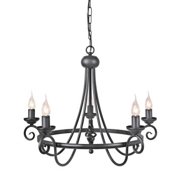 Elstead Lighting HARLECH HR5-BLACK Csillár 5x60W/E14