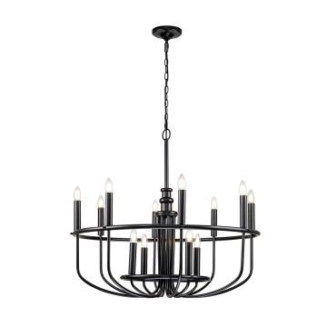 Kichler Capitol Hill KL-CAPITOL-HILL12-BLK Csillár 12x40 W/E14