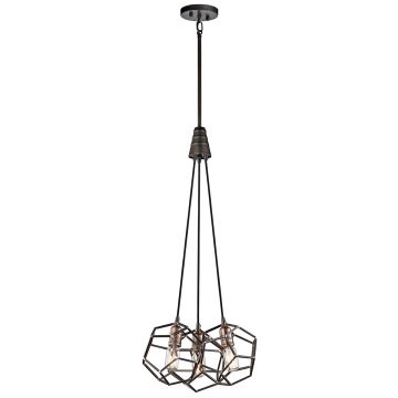 Kichler ROCKLYN KL-ROCKLYN3-RS Függőlámpa 3x60W/E27