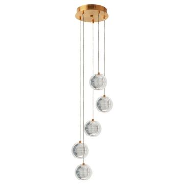 Light Prestige Brillant LP-3303/5P GD Függőlámpa 5x28W/LED 3000K|4000K|6000K 2220lm IP20