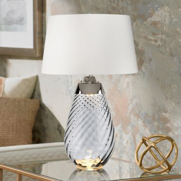 Elstead Lighting LENA LARGE LENA-TL-L-SMOKE-OWSS Asztali lámpa 1X7W/GU10+1x60W/E27