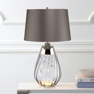 Elstead Lighting LENA SMALL LENA-TL-S-SMOKE Asztali lámpa 1X7W/GU10+1x60W/E27