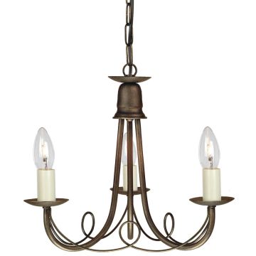 Elstead Lighting MINSTER MN3-BLK-GOLD Csillár 3x60W/E14
