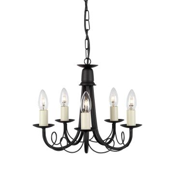 Elstead Lighting MINSTER MN5-BLACK Csillár 5x60W/E14