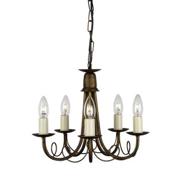 Elstead Lighting MINSTER MN5-BLK-GOLD Csillár 5x60W/E14