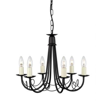 Elstead Lighting MINSTER MN6-BLACK Csillár 6x60W/E14