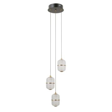 Italux Alani PND-34375-3-BK Függőlámpa 3x15W/LED 3000K 1170lm IP20