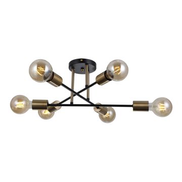 Italux FORMIO PND-4052-6-BL-HBR Plafonlámpa 6x40W/E27 IP20