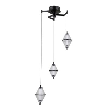 Italux Fuente PND-34395-3-BK Függőlámpa 3x15W/LED 3000K 1108lm IP20