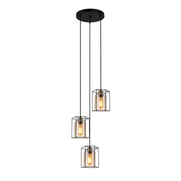 Italux KALULA PND-78901-3A-BK+AMB Függőlámpa 3x40W/E27 IP20