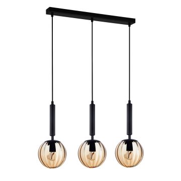 Italux RAVENA PND-2324-3L BK+AMB Függőlámpa 3x10W/E27 IP20