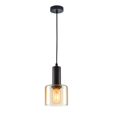Italux SANTIA PND-65342-1-BK+AMB Függőlámpa 1x40W/E27 IP20