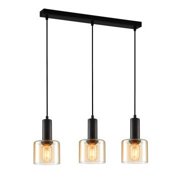 Italux SANTIA PND-65342-3-BK+AMB Függőlámpa 3x40W/E27 IP20
