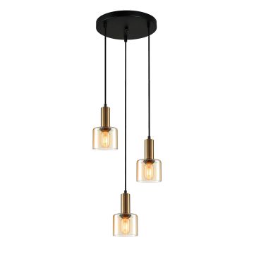Italux SANTIA PND-65342-3A-BRO+AMB Függőlámpa 3x40W/E27 IP20